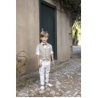 Babybloom 124.32.6580 μπεζ λευκό βαπτιστικό σύνολο