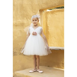 Babybloom 124.135.6580 λευκό βαπτιστικό φόρεμα 