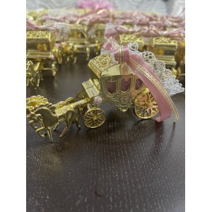 Άμαξα με δαντέλα και άλογα Μπομπονιέρα Βάπτισης Άμαξα με δαντέλα και άλογα Μπομπονιέρα Βάπτισης