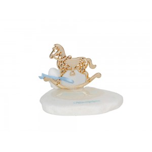 Μπομπονιέρα βάπτισης αλογάκι καρουζέλ σε βότσαλο dim-SW10792/24