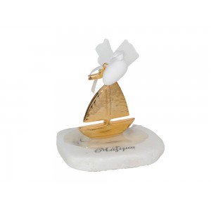 Μπομπονιέρα βάπτισης καράβι σε βότσαλο dim-SW10910-24 Μπομπονιέρα βάπτισης καράβι σε βότσαλο dim-SW10910-24