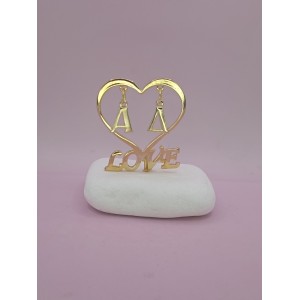 Μπομπονιέρα γάμου καρδιά με μονογράμματα  ΕΕ3002