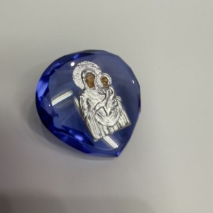 Μπομπονιέρα εικόνα κρυστάλλινη καρδιά μπλε Μπομπονιέρα εικόνα κρυστάλλινη καρδιά μπλε