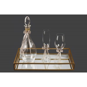 Σετ γάμου χρυσό με τετράγωνο δίσκο lv19-325 Σετ γάμου χρυσό με τετράγωνο δίσκο lv19-325