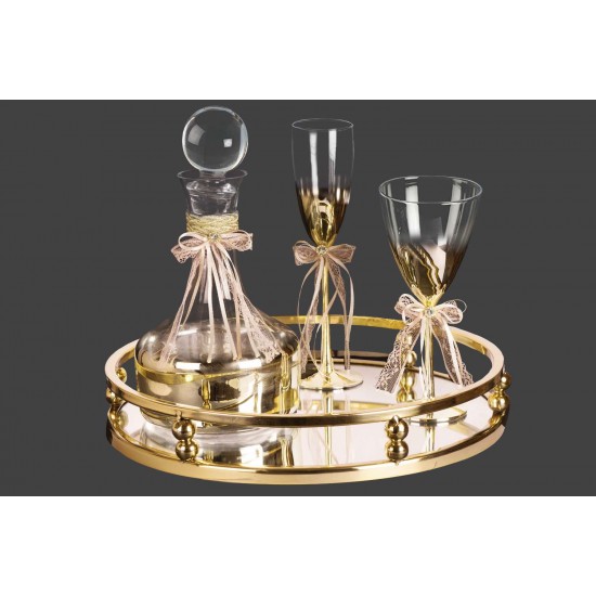 Σετ γάμου με χρυσό στρογγυλό δίσκο lv5-125