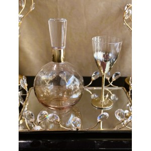 Σετ κουμπάρου με κρούσταλλα και στέμματα χρυσά