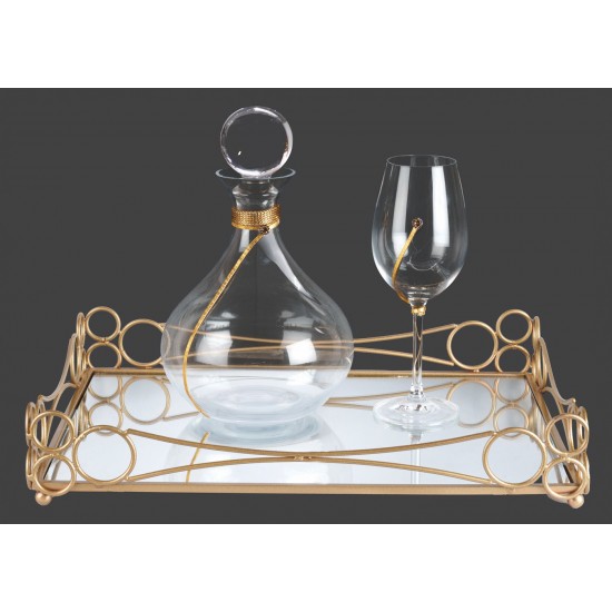 Σετ γάμου με τετραγωνο χρυσο δίσκο καθρέπτη lv20-125 Σετ γάμου με τετραγωνο χρυσο δίσκο καθρέπτη lv20-125