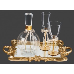 Σετ γάμου με χρυσό στρογγυλό δίσκο καθρέπτη lv25-225 Σετ γάμου με χρυσό στρογγυλό δίσκο καθρέπτη lv25-225