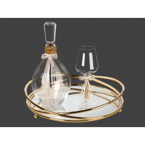 Σετ γάμου με στρογγυλό  χρυσό δίσκο καθρέπτη lv11-225