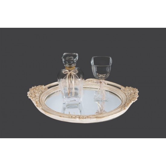 Σετ γάμου κλασσικό με στρογγυλό δίσκο καθρέπτη lv28-125