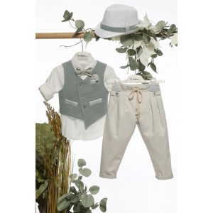 Ρούχα βαπτιστικά πράσινο πάγου michiamo A4650 Ρούχα βαπτιστικά πράσινο πάγου michiamo A4650