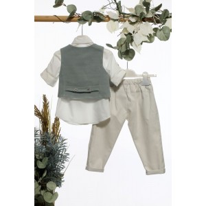 Ρούχα βαπτιστικά πράσινο πάγου michiamo A4650 Ρούχα βαπτιστικά πράσινο πάγου michiamo A4650