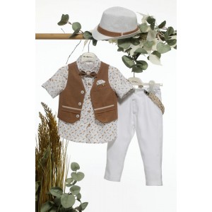 Ρούχα βαπτιστικά ταμπά λευκό michiamo A4651 Ρούχα βαπτιστικά ταμπά λευκό michiamo A4651