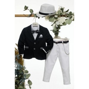 Ρούχα βαπτιστικά μπλε λευκό michiamo A4657 Ρούχα βαπτιστικά μπλε λευκό michiamo A4657