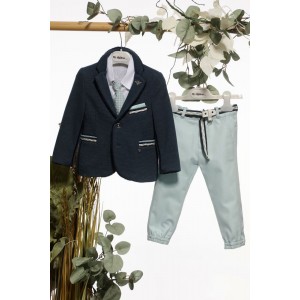 Ρούχα βαπτιστικά μπλε σιελ michiamo A4672 Ρούχα βαπτιστικά μπλε σιελ michiamo A4672