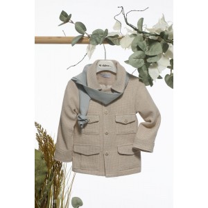 Bαπτιστική ζακέτα μπεζ michiamo A4684 Bαπτιστική ζακέτα μπεζ michiamo A4684