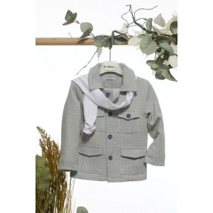 Bαπτιστική ζακέτα γκρι michiamo A4684 Bαπτιστική ζακέτα γκρι michiamo A4684