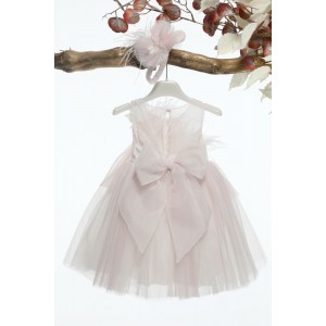 Ρούχα βαπτιστικά ροζ φόρεμα michiamo K4584 Ρούχα βαπτιστικά ροζ φόρεμα michiamo K4584