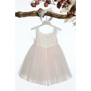 Ρούχα βαπτιστικά ροζ φόρεμα michiamo K4587 Ρούχα βαπτιστικά ροζ φόρεμα michiamo K4587
