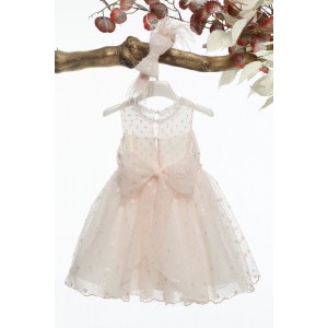Ρούχα βαπτιστικά ροζ πούδρα φόρεμα michiamo K4594 Ρούχα βαπτιστικά ροζ πούδρα φόρεμα michiamo K4594