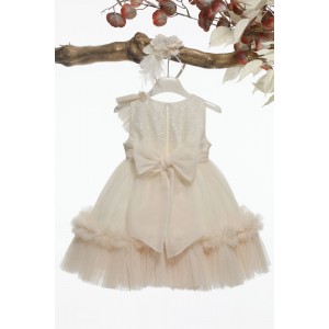 Ρούχα βαπτιστικά χρυσό glitter φόρεμα michiamo K4590 Ρούχα βαπτιστικά χρυσό glitter φόρεμα michiamo K4590