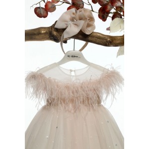 Ρούχα βαπτιστικά ροζ φόρεμα michiamo K4580 Ρούχα βαπτιστικά ροζ φόρεμα michiamo K4580