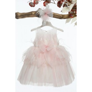 Ρούχα βαπτιστικά ροζ φόρεμα michiamo K4583 Ρούχα βαπτιστικά ροζ φόρεμα michiamo K4583