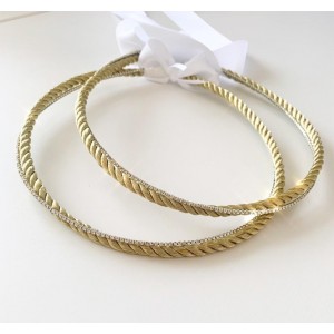 Στέφανα γάμου με μεταξωτό κορδόνι και κρύσταλλα