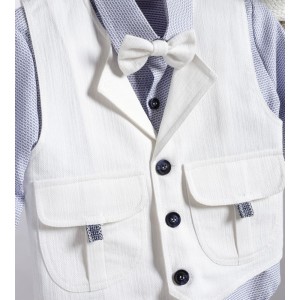 Βαπτιστικό σετ με γιλέκο εκρού παντελόνι εκρού 2803-2 Βαπτιστικό σετ με γιλέκο εκρού παντελόνι εκρού 2803-2