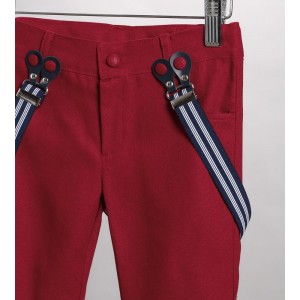 Βαπτιστικό σετ με γιλέκο μπλε παντελόνι κόκκινο 2811-1