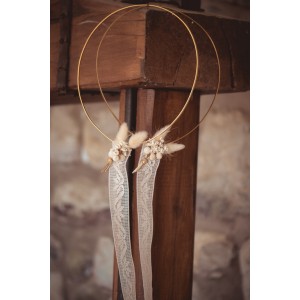 Επίχρυσα στέφανα γάμου boho 513c