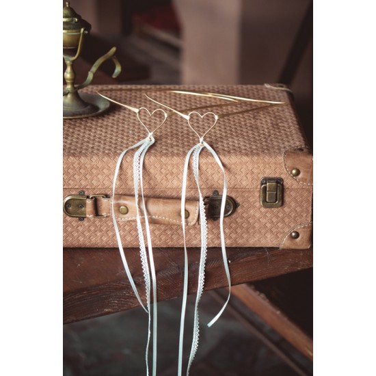 Επίχρυσα στέφανα γάμου καρδιά 519