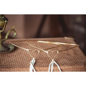 Επίχρυσα στέφανα γάμου καρδιά 519