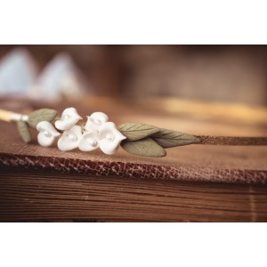 Επίχρυσα στέφανα γάμου με πορσελάνη 528c