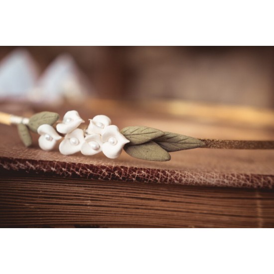 Επίχρυσα στέφανα γάμου με πορσελάνη 528c