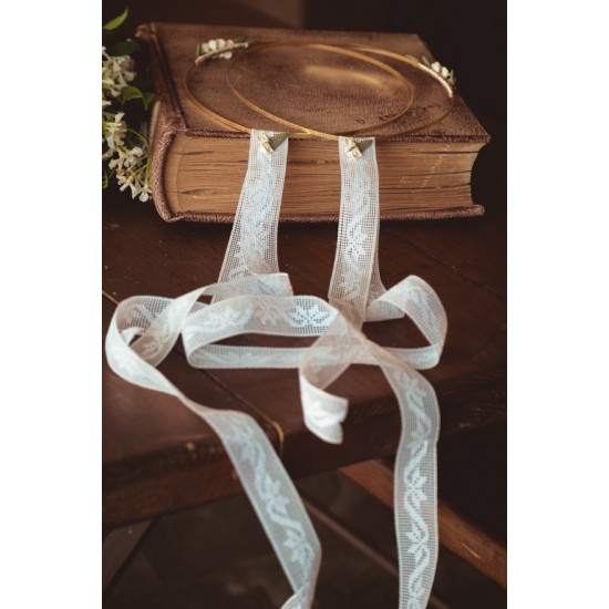 Επίχρυσα στέφανα γάμου με πορσελάνη 528c