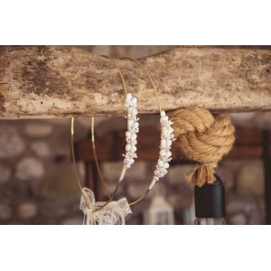 Επίχρυσα στέφανα γάμου με πορσελάνη 528d