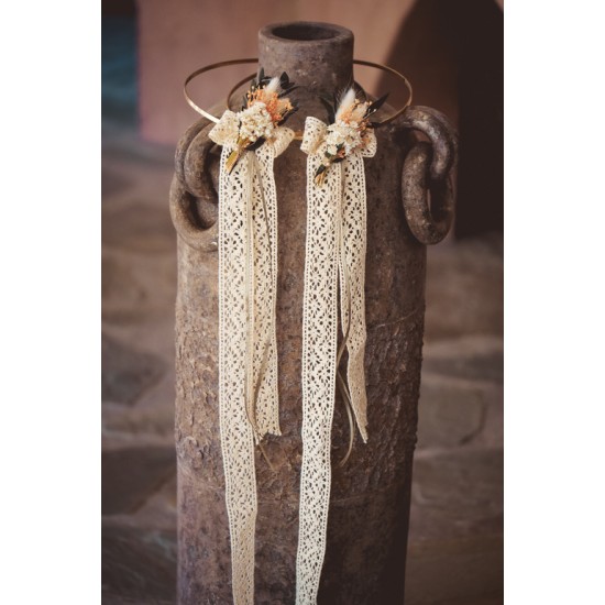 Επίχρυσα στέφανα γάμου boho 538a