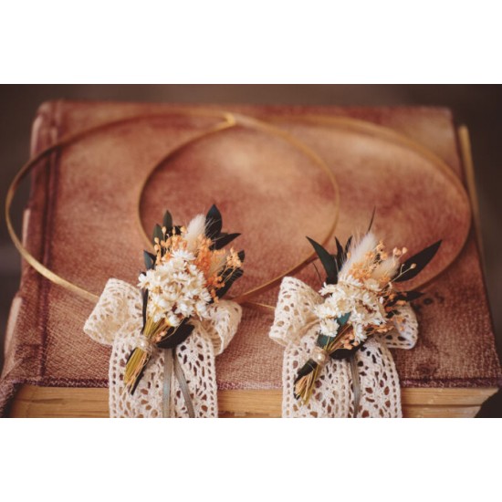 Επίχρυσα στέφανα γάμου boho 538a Επίχρυσα στέφανα γάμου boho 538a