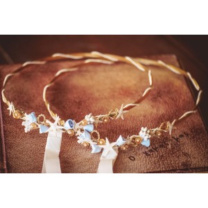 Επίχρυσα στέφανα γάμου θαλασσινά 547a