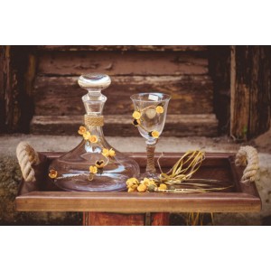 Σετ κουμπάρου με κίτρινα λουλούδια lev913d