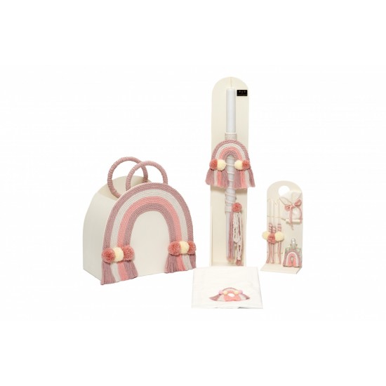Ουράνιο τόξο macrame σετ βάπτισης BB6017229