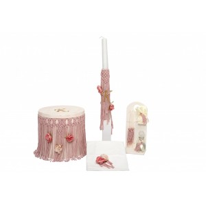 Macrame λουλούδια μονόγραμμα Σετ Βάπτισης BB5017225-SM Macrame λουλούδια μονόγραμμα Σετ Βάπτισης BB5017225-SM