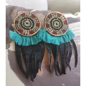 Σκουλαρίκια δερμάτινα boho Σκουλαρίκια δερμάτινα boho