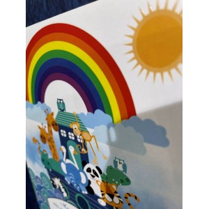 ουράνιο τόξο προσκλητήριο βάπτισης dustb012