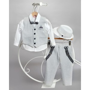 new life2603A βαπτιστικό σύνολο γκρι