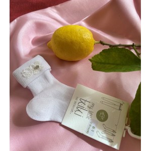 καλτσάκια βάφτισης λουλούδι mlk181045