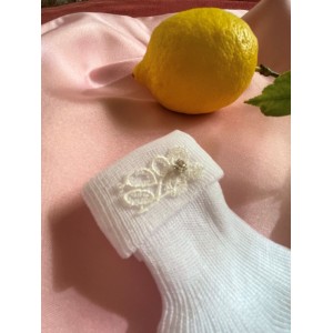 καλτσάκια βάφτισης λουλούδι mlk181045 καλτσάκια βάφτισης λουλούδι mlk181045