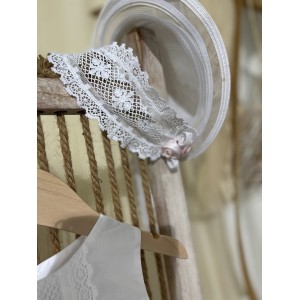 lajoie 2202A κορδέλα βάπτισης λουλούδι λευκή