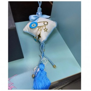 Φυλαχτό παραμάνα σιέλ μαξιλαράκι